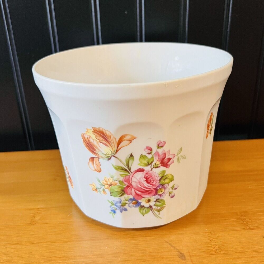 Kahla Porcelain Dresden Flowers Style Cache Pot Planter Made in Germany 5“x6“